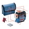 Bosch Linienlaser GLL 3-80 C mit 4 x 1,5-V-LR6-(AA)-Batterien Akku-Adapter