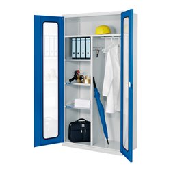 Kappes Akten-/Kleiderschrank ErgoPlus RAL 7035/5010 Sichtfenstertüren