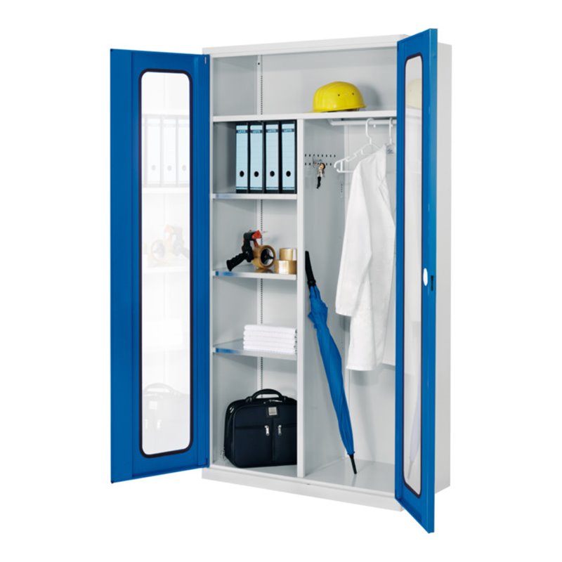 Kappes Akten-/Kleiderschrank ErgoPlus RAL 7035/5010 Sichtfenstertüren