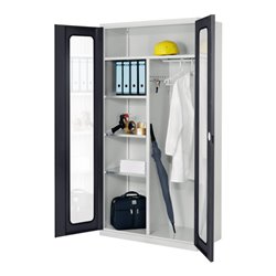 Kappes Akten-/Kleiderschrank ErgoPlus RAL 7035/7016 Sichtfenstertüren