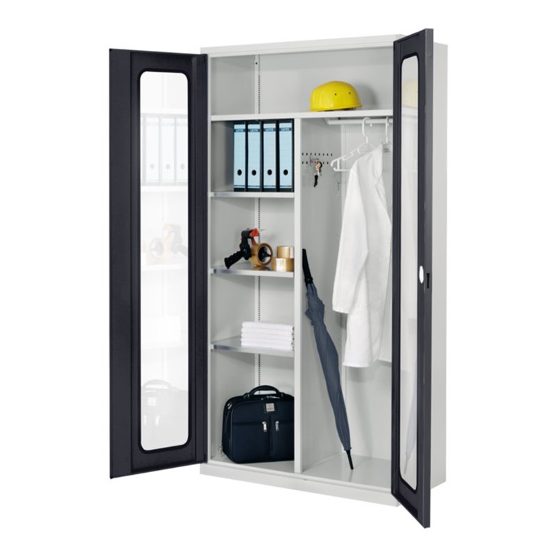 Kappes Akten-/Kleiderschrank ErgoPlus RAL 7035/7016 Sichtfenstertüren