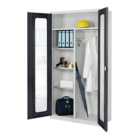 Kappes Akten-/Kleiderschrank ErgoPlus RAL 7035/7016 Sichtfenstertüren