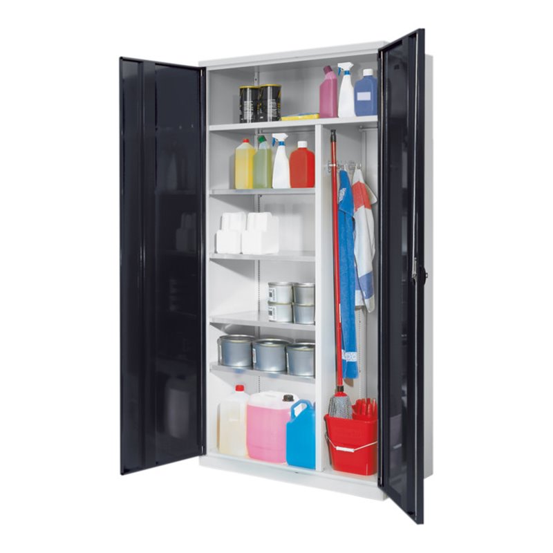 Kappes Putzmittelschrank ErgoPlus RAL 7035/7016 Vollblechtüren 4 Fachböden