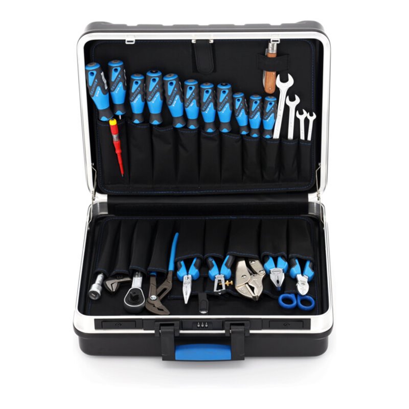 Gedore Werkzeugsortiment, Set 100-teilig, gefüllt, Profi, Werkzeug, für KFZ-Industrie, im Kunststoff-Koffer, 1041-002