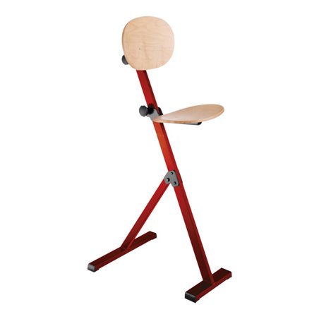 Kappes Stehhilfe ErgoPlus mit Rückenlehne Gestell verkehrsrot Buche natur lackiert