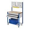 Kappes Mobile Arbeitsstation RAL 7035/5010 B1000 mm 3 Schubladen Lochplatte