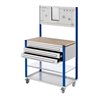 Kappes Mobile Arbeitsstation RAL 7035/5010 B1000 mm 3 Schubladen Lochplatte mit Zusatzboden
