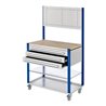 Kappes Mobile Arbeitsstation RAL 7035/5010 B1000 mm 3 Schubladen Lochplatte mit Zusatzboden