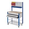 Kappes Mobile Arbeitsstation RAL 7035/5010 B1000 mm 3 Schubladen Schlitzplatte mit Zusatzboden