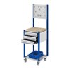 Kappes Mobile Arbeitsstation RAL 7035/5010 B500 mm 3 Schubladen Lochplatte