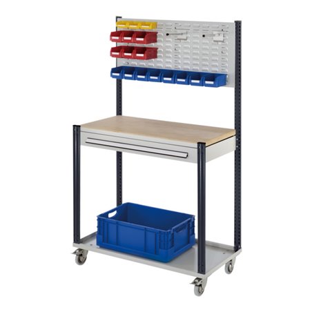 Kappes Mobile Arbeitsstation RAL 7035/7016 B1000 mm 1 Schublade Schlitzplatte