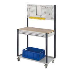 Kappes Mobile Arbeitsstation RAL 7035/7016 B1000 mm 1 Schublade Lochplatte