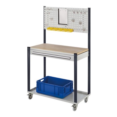 Kappes Mobile Arbeitsstation RAL 7035/7016 B1000 mm 1 Schublade Lochplatte