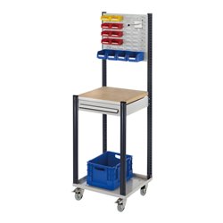 Kappes Mobile Arbeitsstation RAL 7035/7016 B500 mm 1 Schublade Schlitzplatte