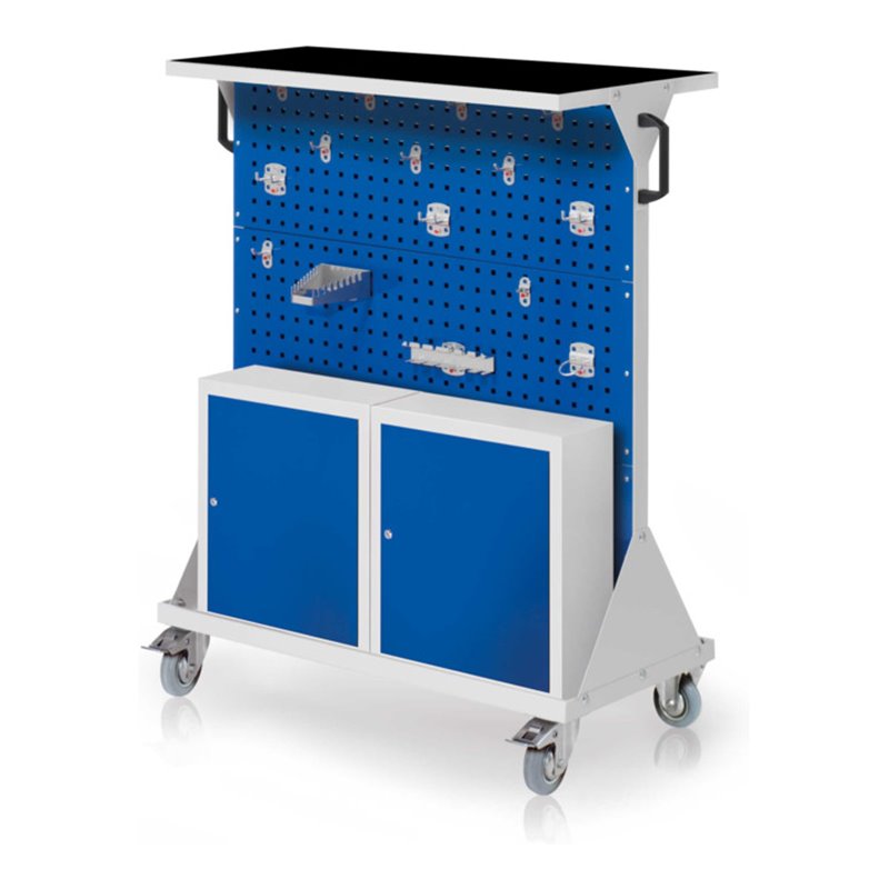 Kappes RasterMobil Gr. 3 RAL 7035/5010 H1270 mm 4 Loch-/2 Schlitzplatten mit Ausstattung 6