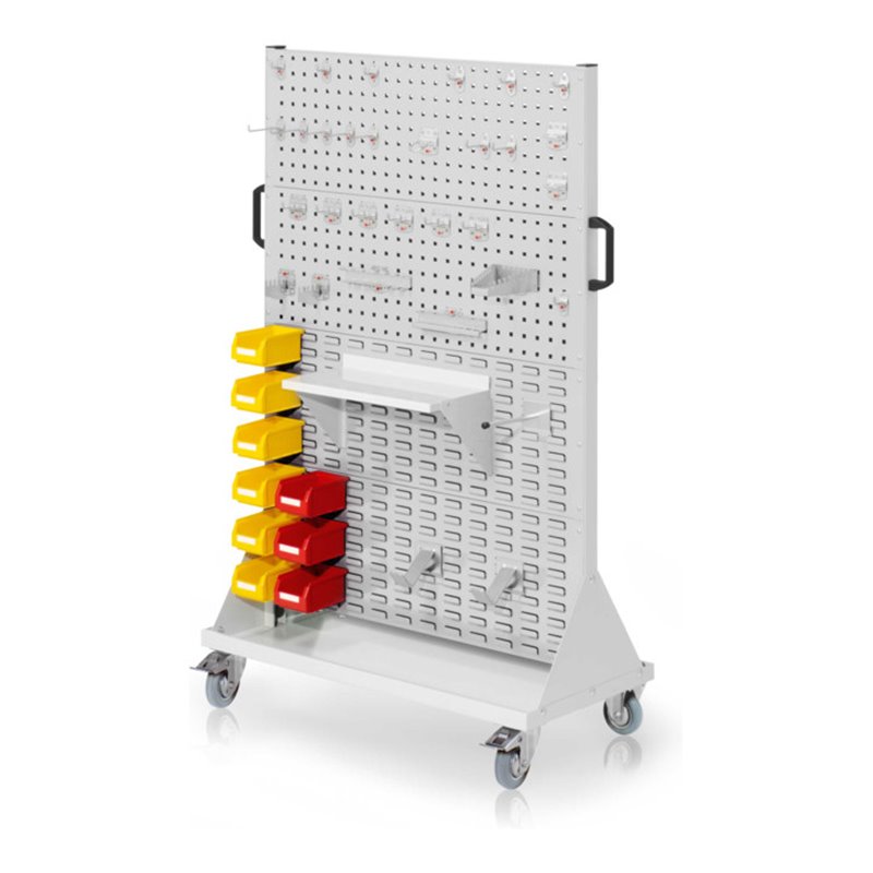 Kappes RasterMobil Gr. 4 RAL 7035 H1580 mm mit 4 Loch-/4 Schlitzplatten mit Ausstattung 2