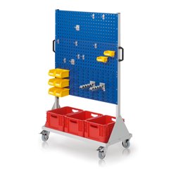 Kappes RasterMobil Gr. 4 RAL 7035/5010 H1580 mm mit 4 Loch-/2 Schlitzplatten mit Ausstattung