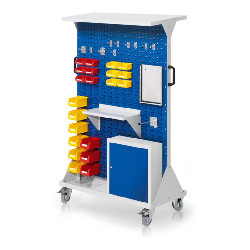 Kappes RasterMobil Gr. 4 RAL 7035/5010 H1620 mm mit 2 Loch-/6 Schlitzplatten mit Ausstattung 3