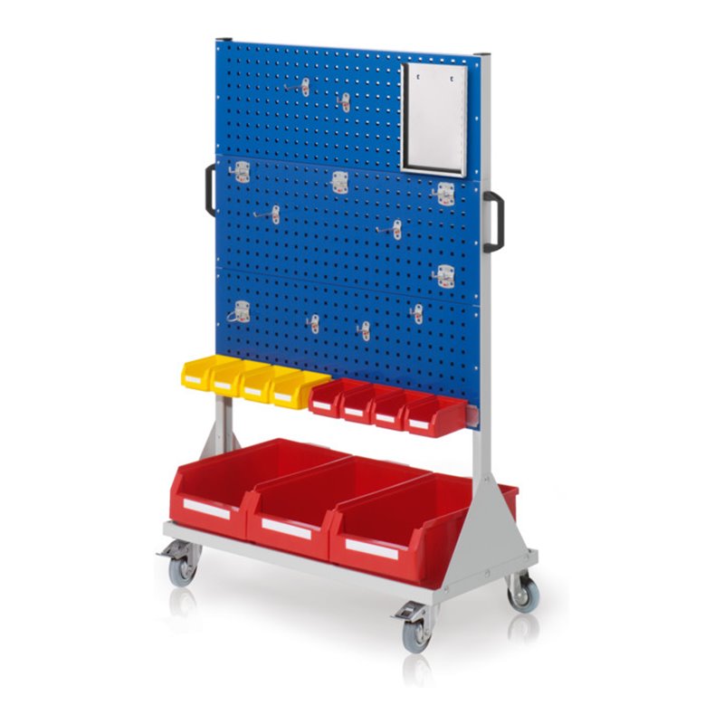 Kappes RasterMobil Gr. 4 RAL 7035/5010 H1580 mm mit 6 Lochplatten mit Ausstattung