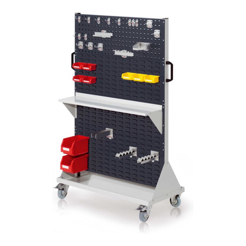 Kappes RasterMobil Gr. 4 RAL 7035/7016 H1580 mm mit 2 Loch-/6 Schlitzplatten mit Ausstattung