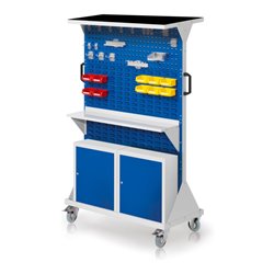 Kappes RasterMobil Gr. 4 RAL 7035/5010 H1620 mm mit 2 Loch-/6 Schlitzplatten mit Ausstattung 4