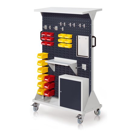 Kappes RasterMobil Gr. 4 RAL 7035/7016 H1620 mm mit 2 Loch-/6 Schlitzplatten mit Ausstattung 3