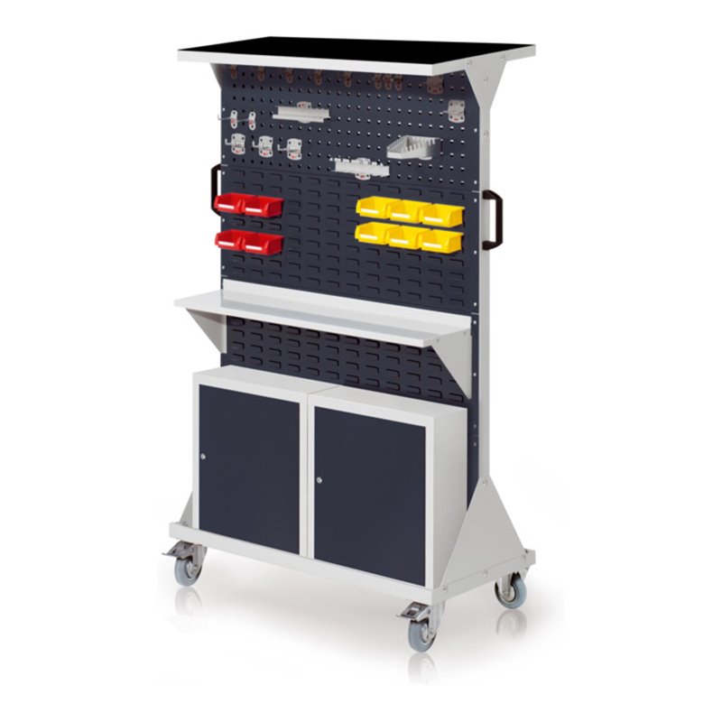 Kappes RasterMobil Gr. 4 RAL 7035/7016 H1620 mm mit 2 Loch-/6 Schlitzplatten mit Ausstattung 4