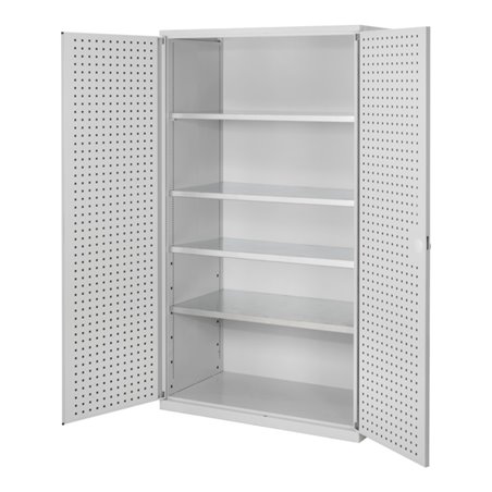 Kappes Großvolumenschrank RasterPlan RAL 7035 Tür innen Lochplatten Ausstattung 1