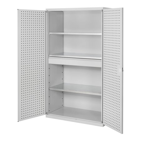 Kappes Großvolumenschrank RasterPlan RAL 7035 Tür innen Lochplatten Ausstattung 2