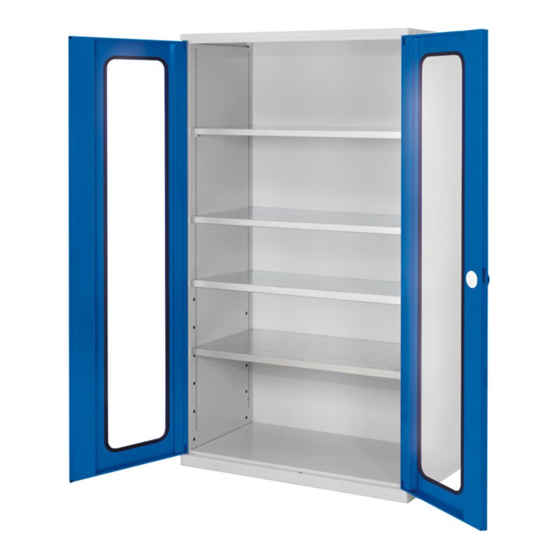 Kappes Großvolumenschrank RasterPlan RAL 7035/5010 Sichtfenster Ausstattung 1