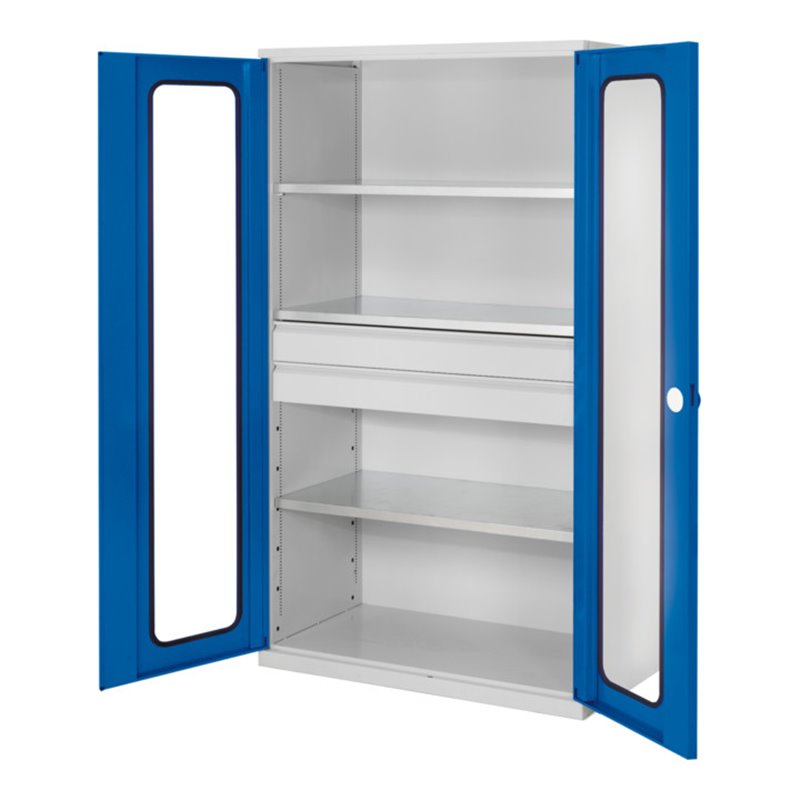 Kappes Großvolumenschrank RasterPlan RAL 7035/5010 Sichtfenster Ausstattung 3