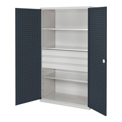 Kappes Großvolumenschrank RasterPlan RAL 7035/7016 Tür innen Lochplatten Ausstattung 4