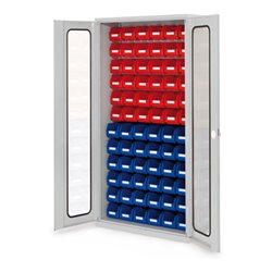 Kappes Schlitzplattenschrank RasterPlan RAL 7035 Mod. 52 Sichtfensterttüren