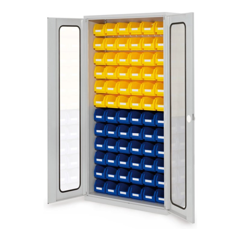 Kappes Schlitzplattenschrank RasterPlan RAL 7035 Mod. 53 Sichtfenstertüren