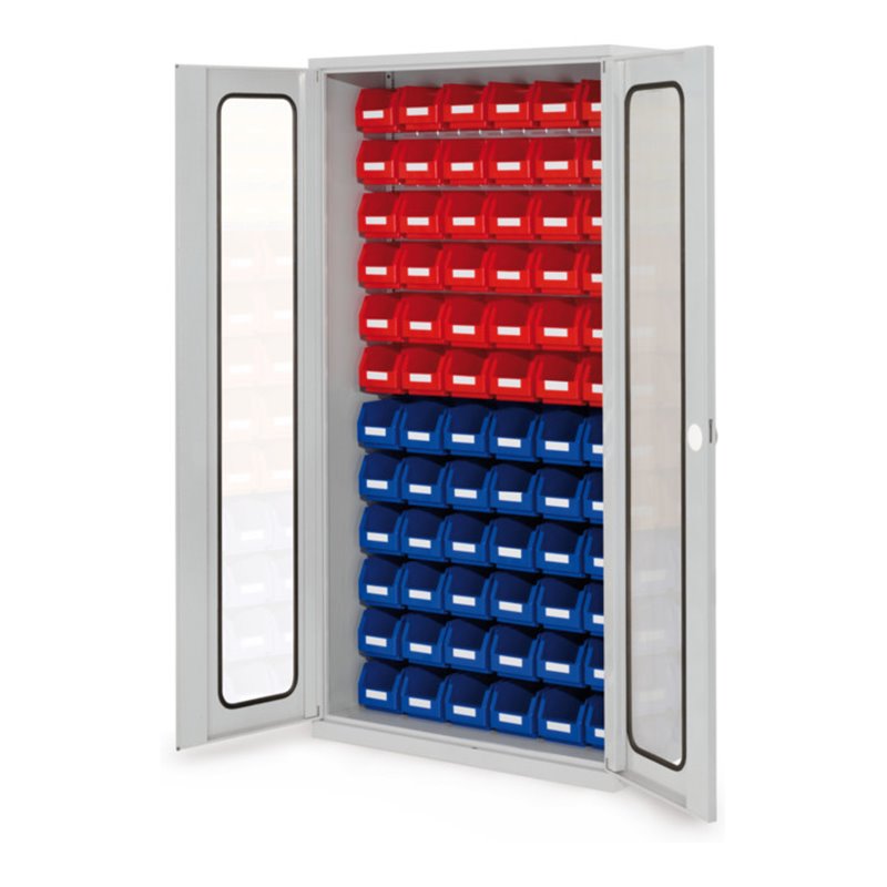 Kappes Schlitzplattenschrank RasterPlan RAL 7035 Mod. 54 Sichtfenstertüren