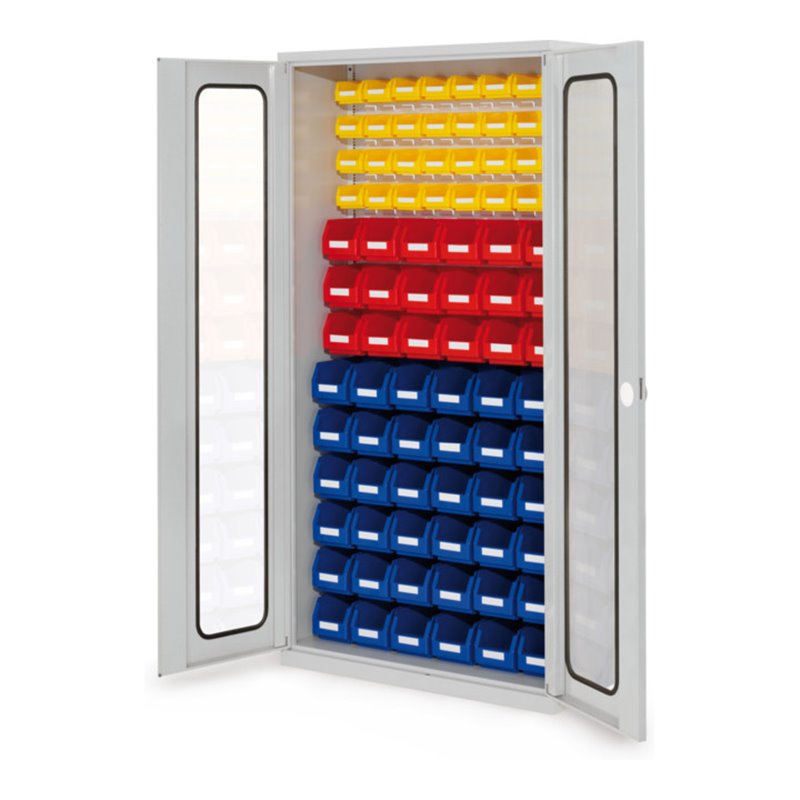 Kappes Schlitzplattenschrank RasterPlan RAL 7035 Mod. 55 Sichtfensterüren