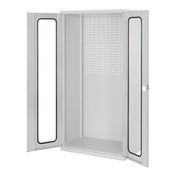 Kappes Schubladenschrank RasterPlan Leergehäuse RAL 7035 Mod. 30 Sichtfenstertüren