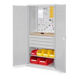 Kappes Schubladenschrank RasterPlan RAL 7035 Mod. 16 Tür innen Lochplatten