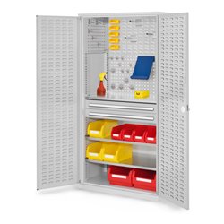 Kappes Schubladenschrank RasterPlan RAL 7035 Mod. 21 Tür innen Schlitzplatten