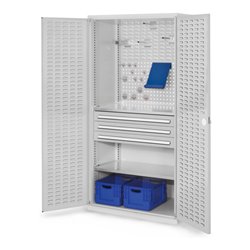 Kappes Schubladenschrank RasterPlan RAL 7035 Mod. 22 Tür innen Schlitzplatten