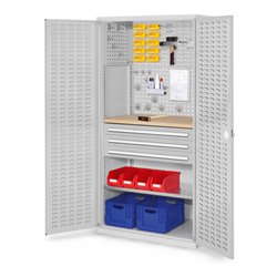 Kappes Schubladenschrank RasterPlan RAL 7035 Mod. 25 Tür innen Schlitzplatten