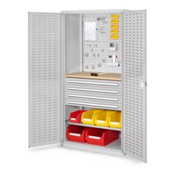 Kappes Schubladenschrank RasterPlan RAL 7035 Mod. 26 Tür innen Schlitzplatten