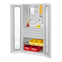 Kappes Schubladenschrank RasterPlan RAL 7035 Mod. 33 Sichtfenstertüren