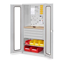 Kappes Schubladenschrank RasterPlan RAL 7035 Mod. 36 Sichtfenstertüren