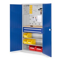 Kappes Schubladenschrank RasterPlan RAL 7035/5010 Mod. 24 Tür innen Schlitzplatten