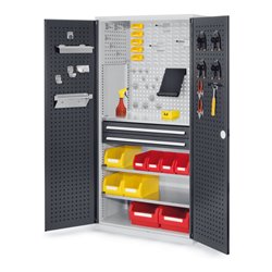 Kappes Schubladenschrank RasterPlan RAL 7035/7016 Mod. 11 Tür innen Lochplatten