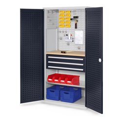 Kappes Schubladenschrank RasterPlan RAL 7035/7016 Mod. 15 Tür innen Lochplatten