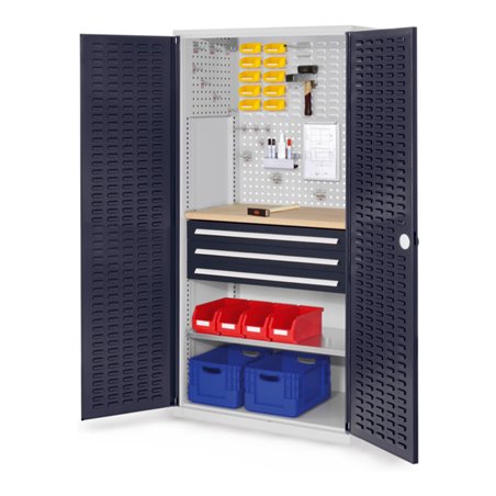 Kappes Schubladenschrank RasterPlan RAL 7035/7016 Mod. 25 Tür innen Schlitzplatten