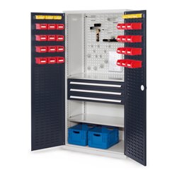 Kappes Schubladenschrank RasterPlan RAL 7035/7016 Mod. 22 Tür innen Schlitzplatten