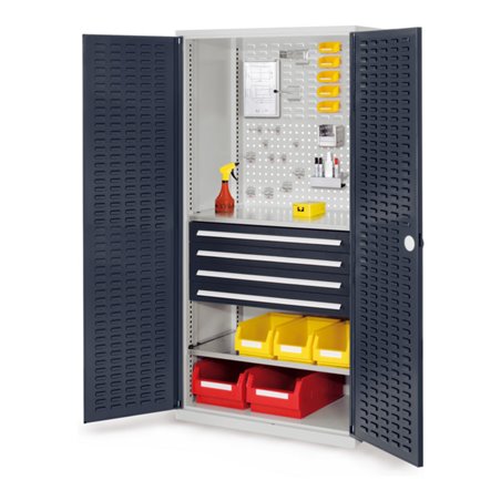 Kappes Schubladenschrank RasterPlan RAL 7035/7016 Mod. 23 Tür innen Schlitzplatten